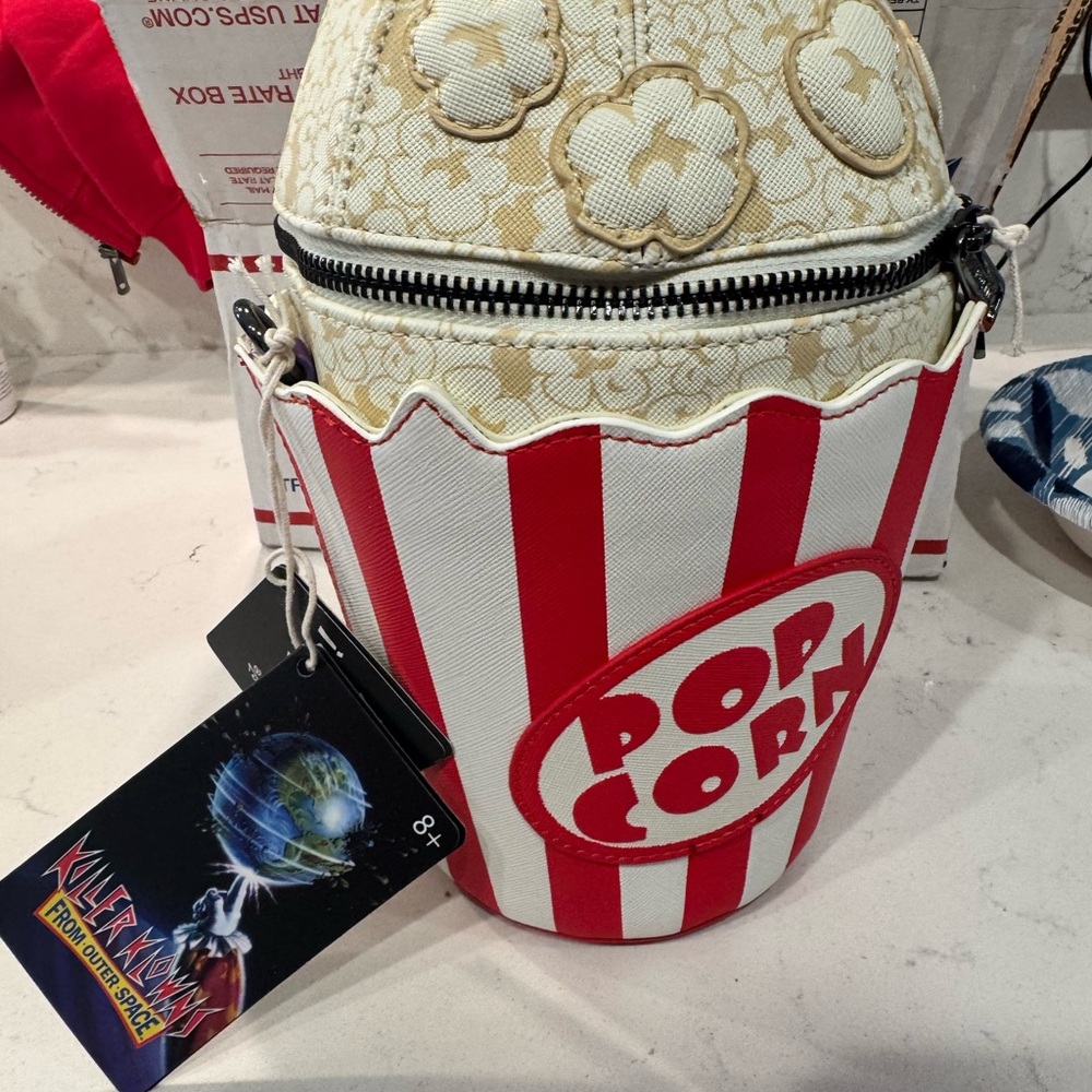Loungefly Red and White Popcorn Bag